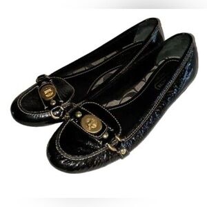 Coach Katrin Black Patent Turnlock Loafers - Womens 9M